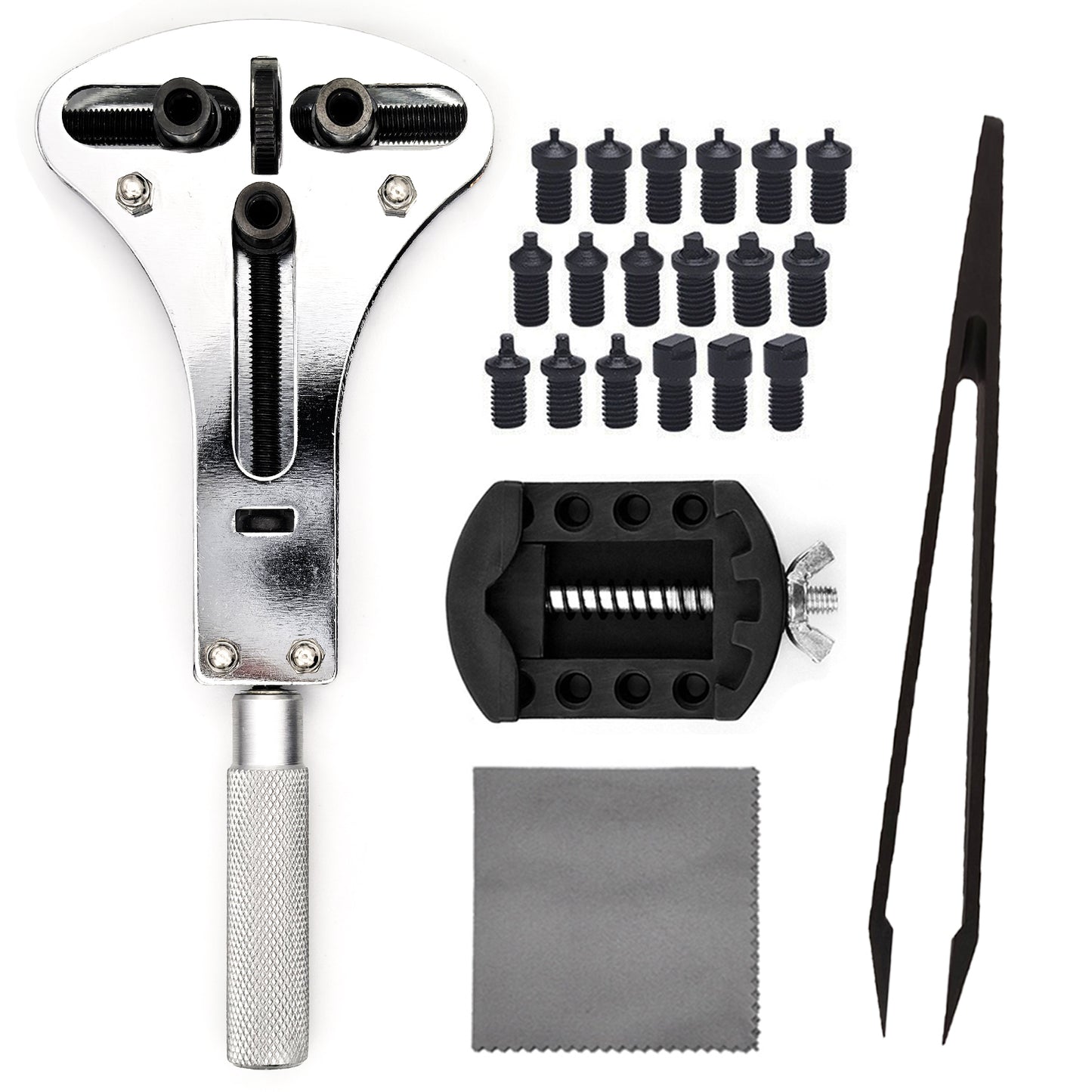 3 Point Large Wrench for Watch Case Open and Watch Back Removal with 18 Bits