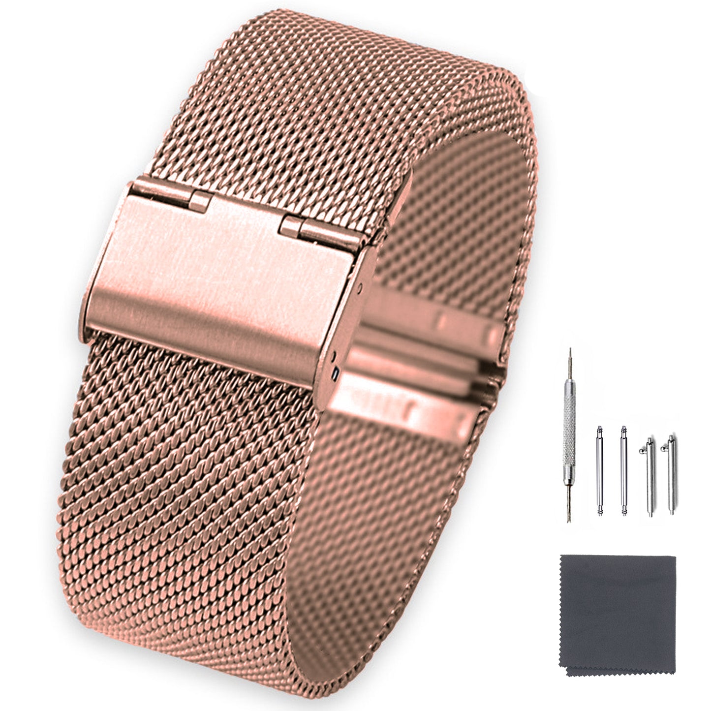 Stainless Steel Mesh Watch Straps for Men Women with Install Tool