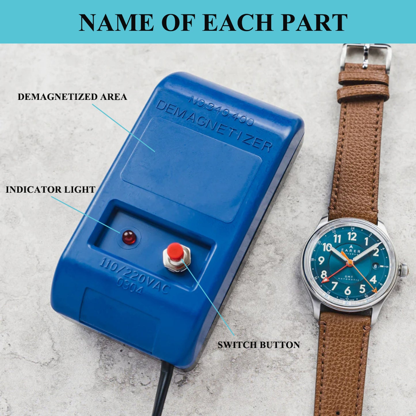 Watch Demagnetizer, Professional Mechanical Wristwatch Repair Degaussing Demagnetizer Tool