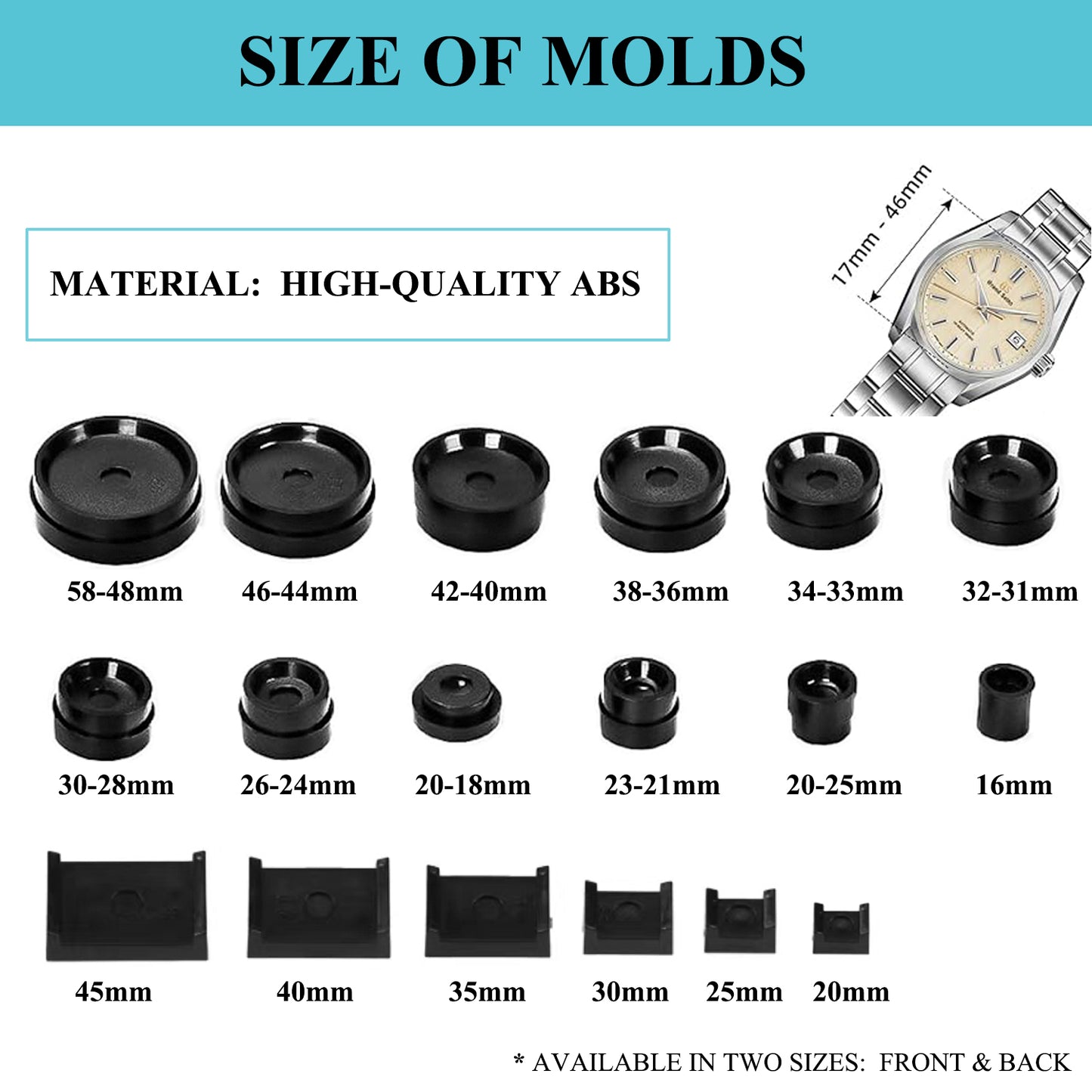 Metal Watch Press Tool with 18pcs Dies for Round Square Watch Dials