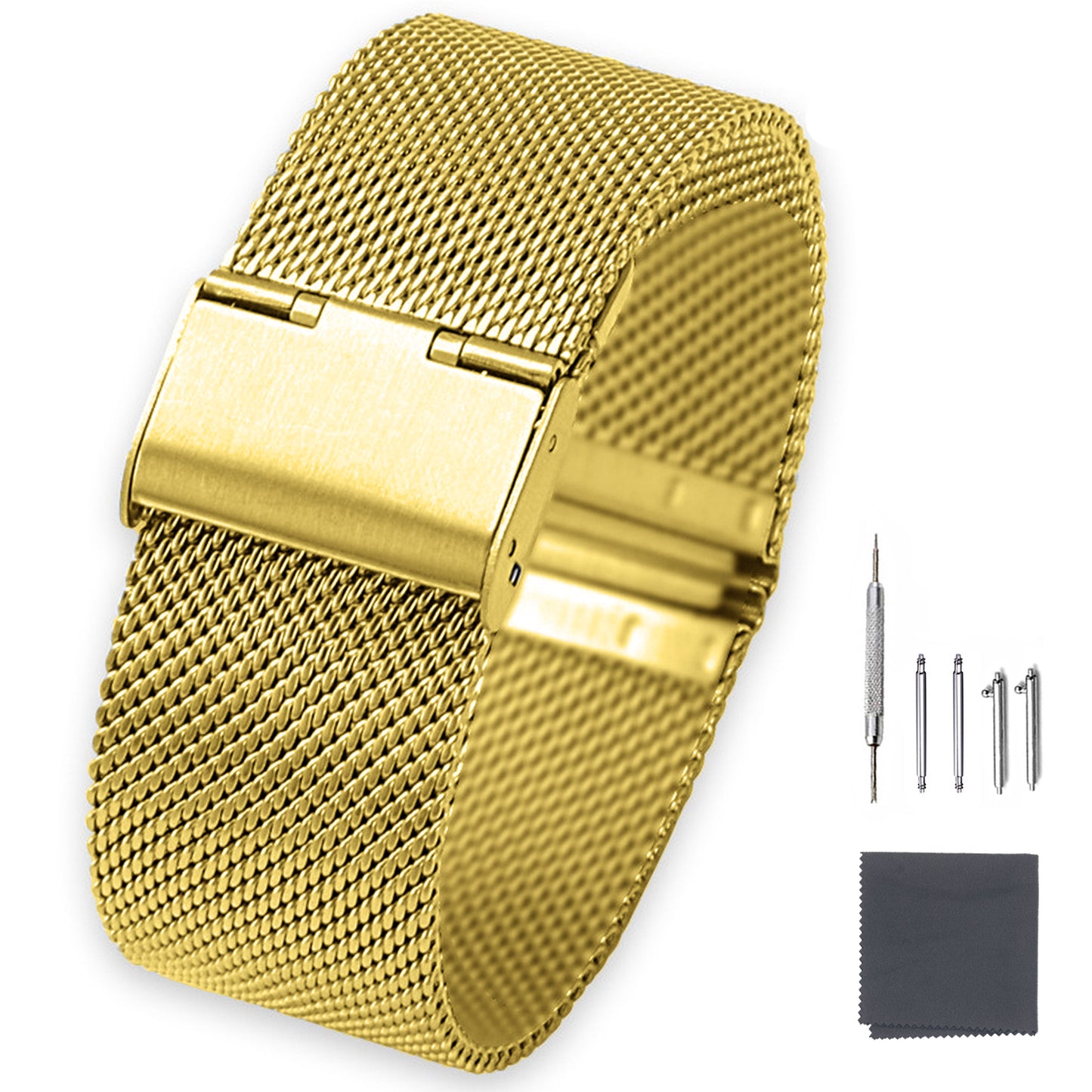 Stainless Steel Mesh Watch Straps for Men Women with Install Tool