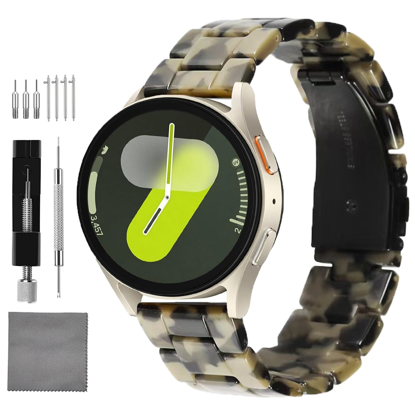 Quick Release Resin Watch Bands With Stainless Steel Buckle and Adjustment Tools for Women Men