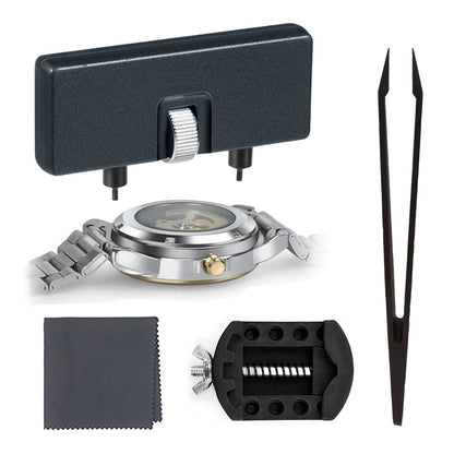 TICFROG Watch Battery Replacement Tool Kit, Watch Wrench Back Remover Tool, Watch Case Opener Set with Watch Back Removal Holder and Antistatic Tweezer, Only for Grooved Watches