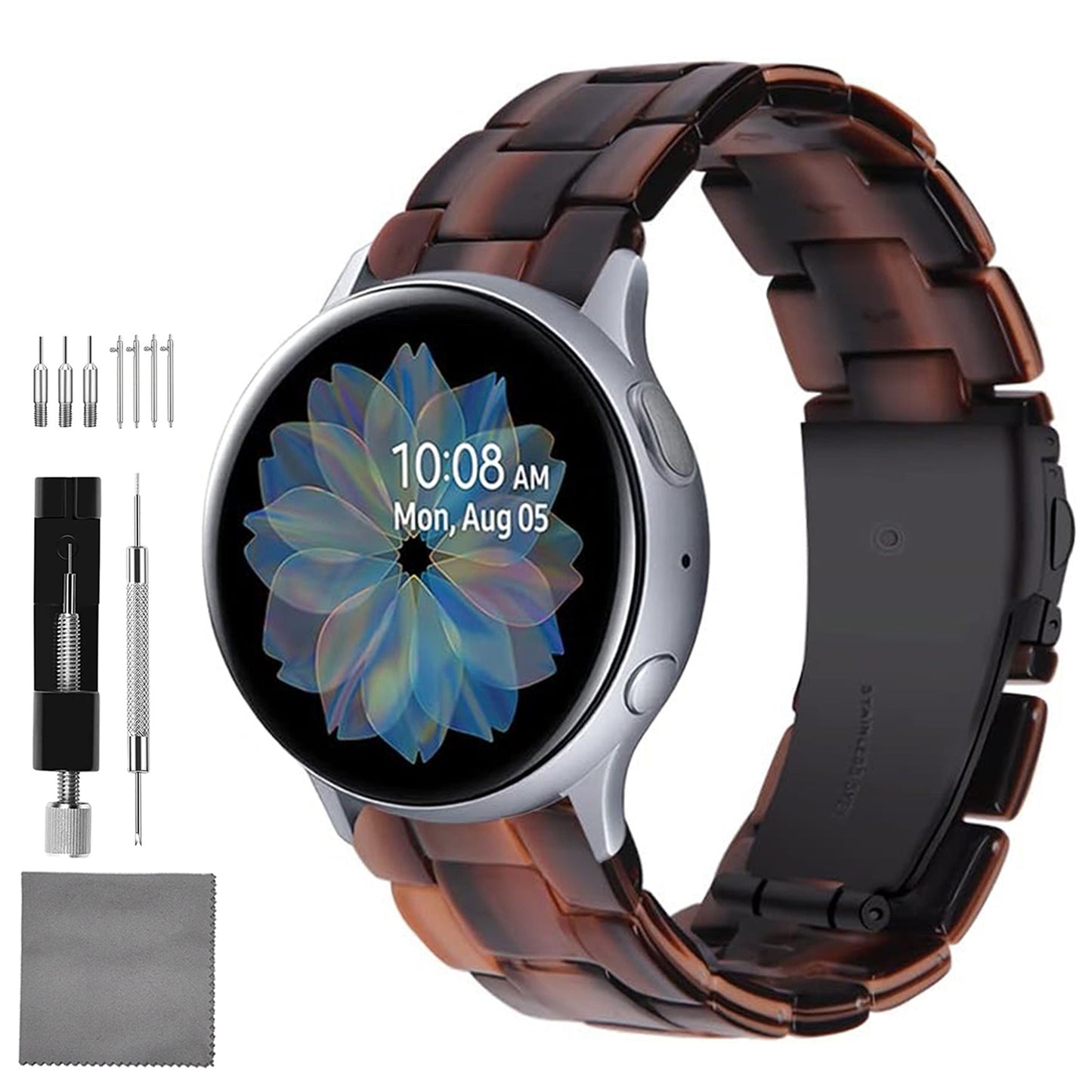 Quick Release Resin Watch Bands With Stainless Steel Buckle and Adjustment Tools for Women Men