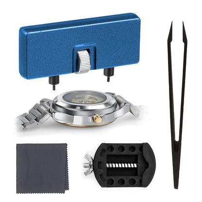 TICFROG Watch Battery Replacement Tool Kit, Watch Wrench Back Remover Tool, Watch Case Opener Set with Watch Back Removal Holder and Antistatic Tweezer, Only for Grooved Watches