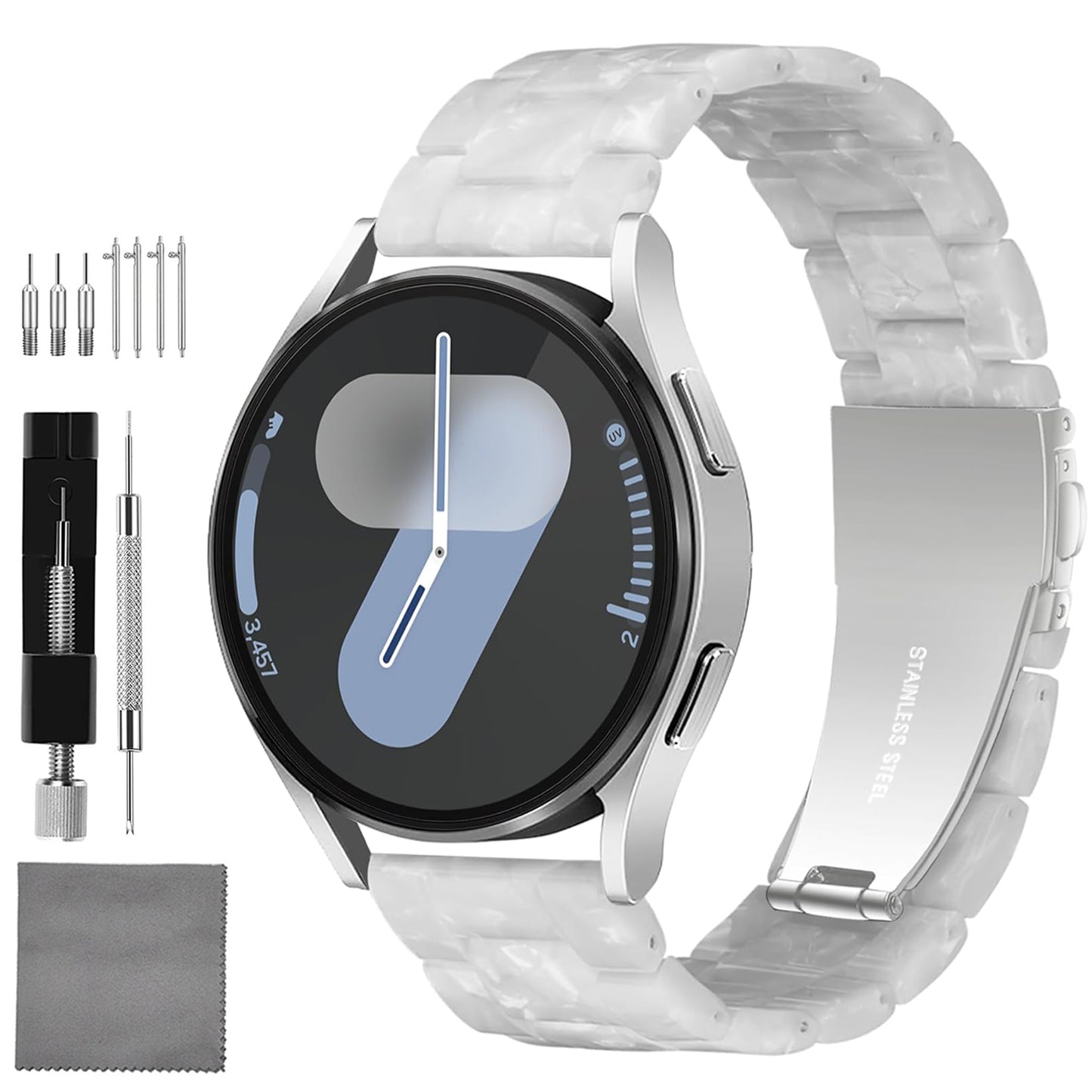 Quick Release Resin Watch Bands With Stainless Steel Buckle and Adjustment Tools for Women Men