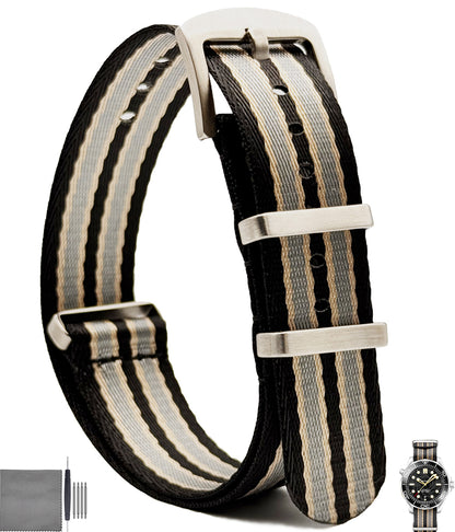 Military Ballistic Nylon Nato Watch Straps Bands with Heavy Buckle for Men Women