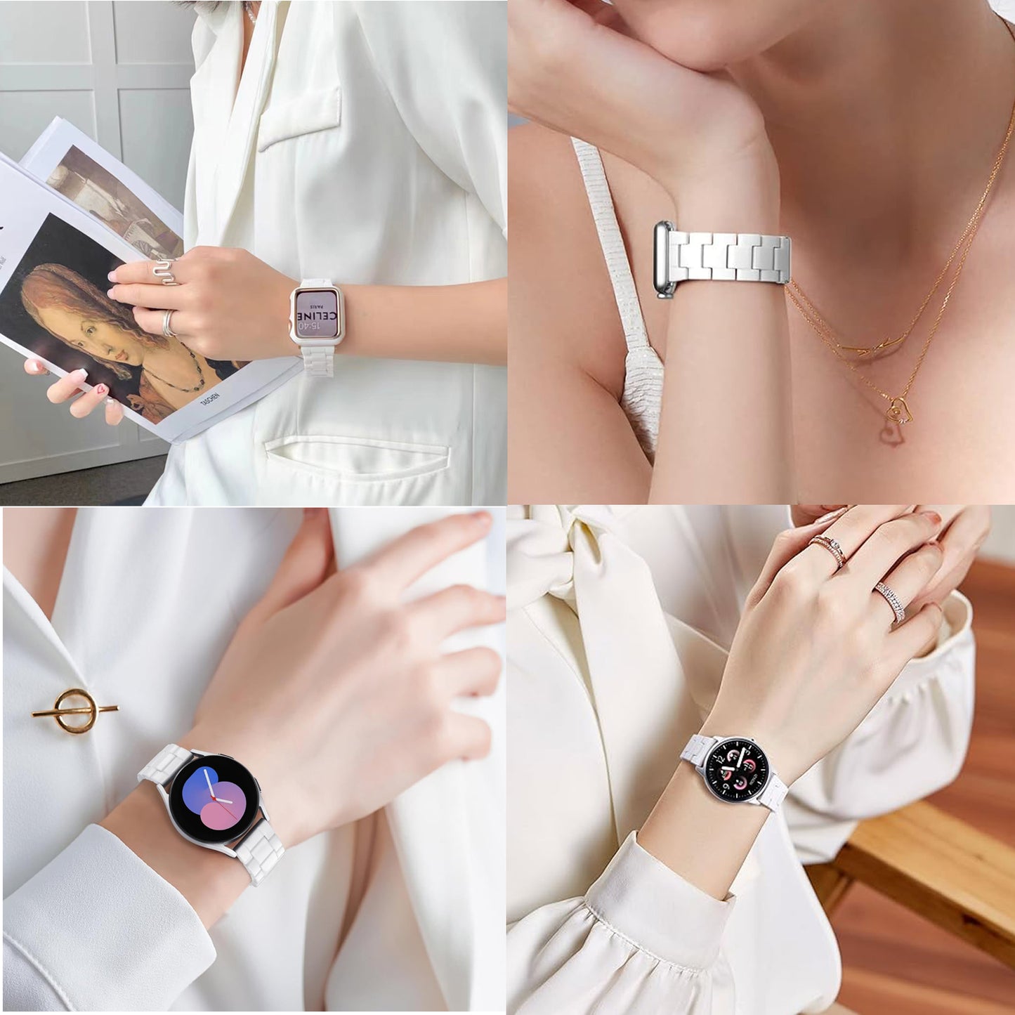 Quick Release Resin Watch Bands With Stainless Steel Buckle and Adjustment Tools for Women Men