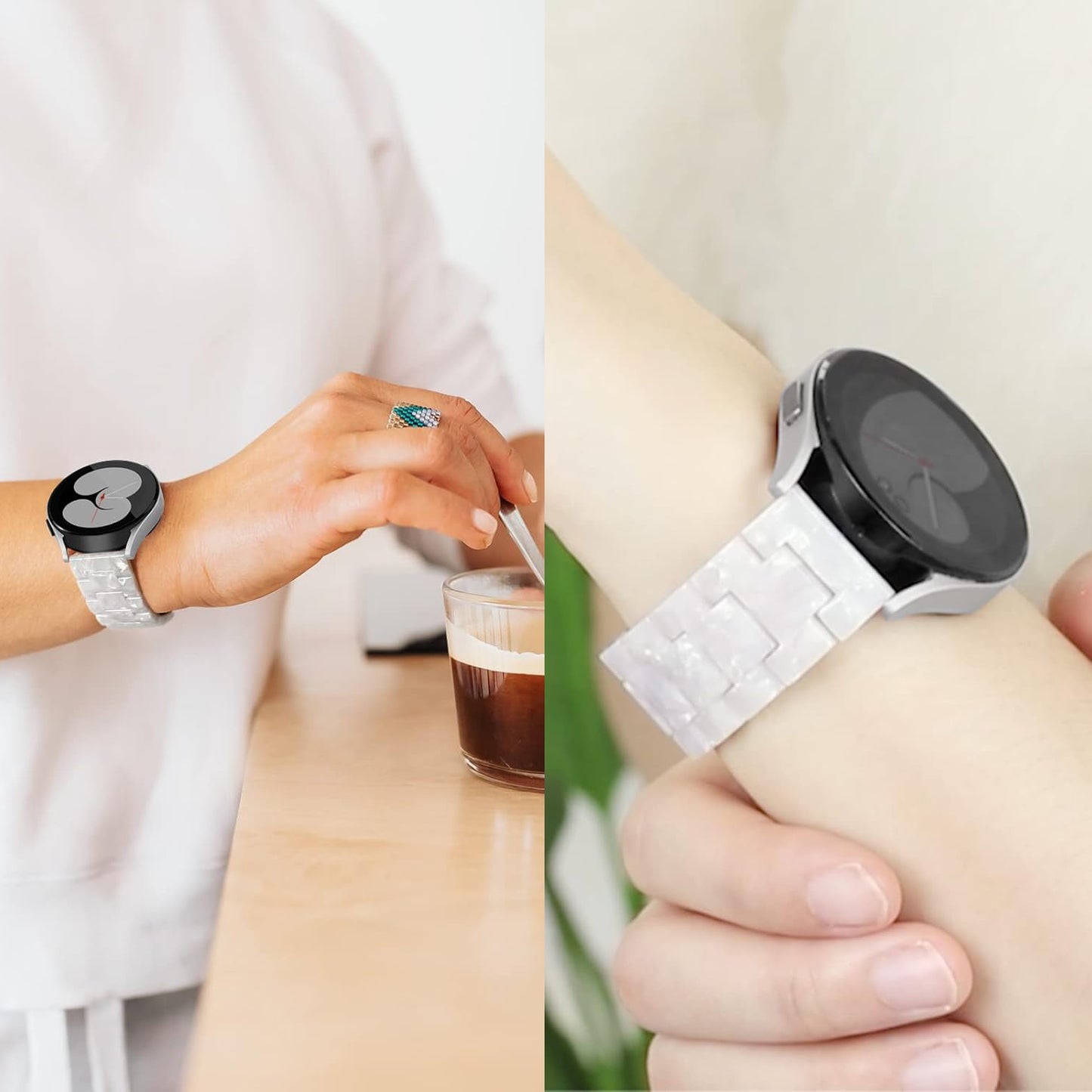 Quick Release Resin Watch Bands With Stainless Steel Buckle and Adjustment Tools for Women Men