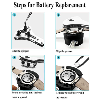 TICFROG Watch Battery Replacement Tool Kit, 3 Point Large Wrench for Wristwatch Case Back Open