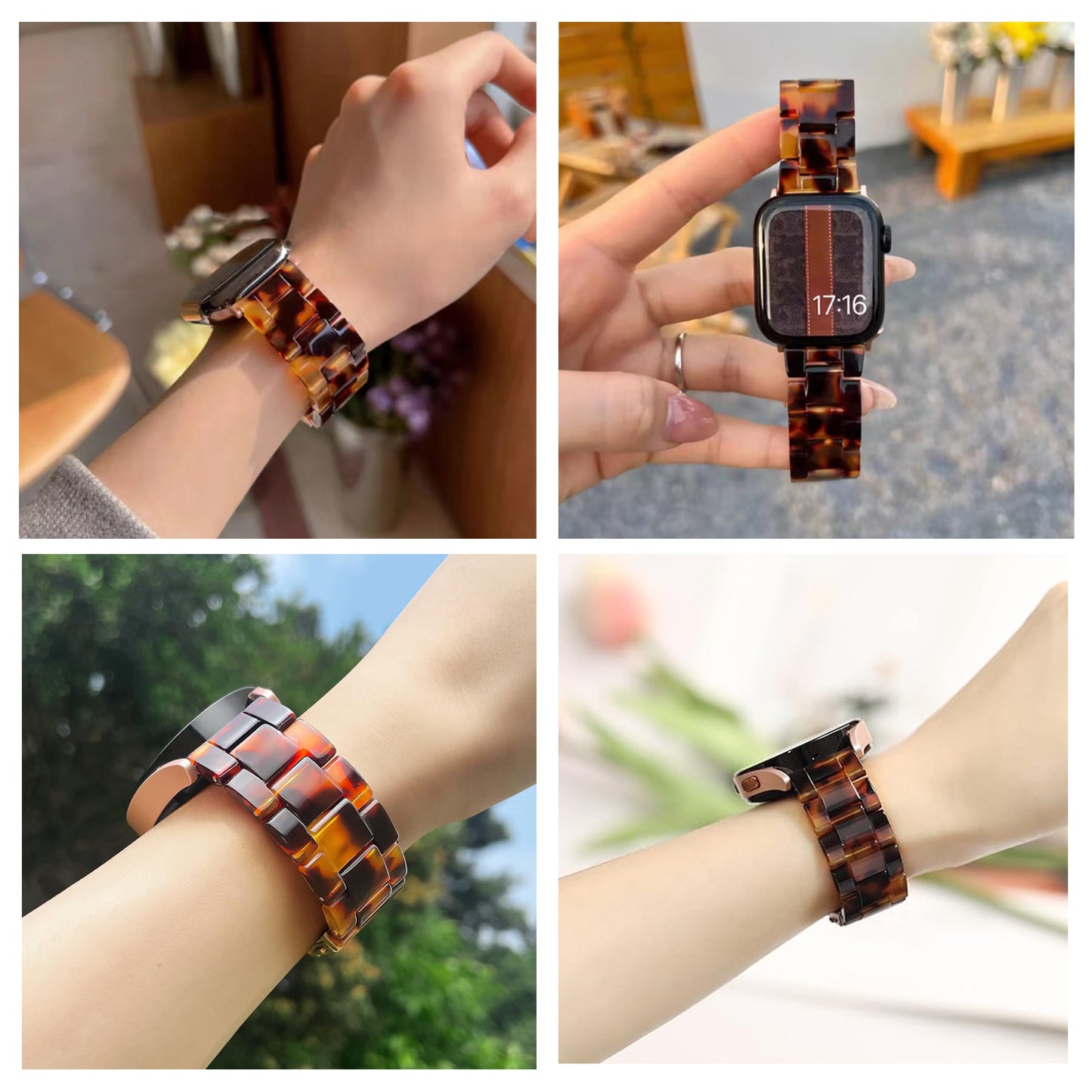 Quick Release Resin Watch Bands With Stainless Steel Buckle and Adjustment Tools for Women Men