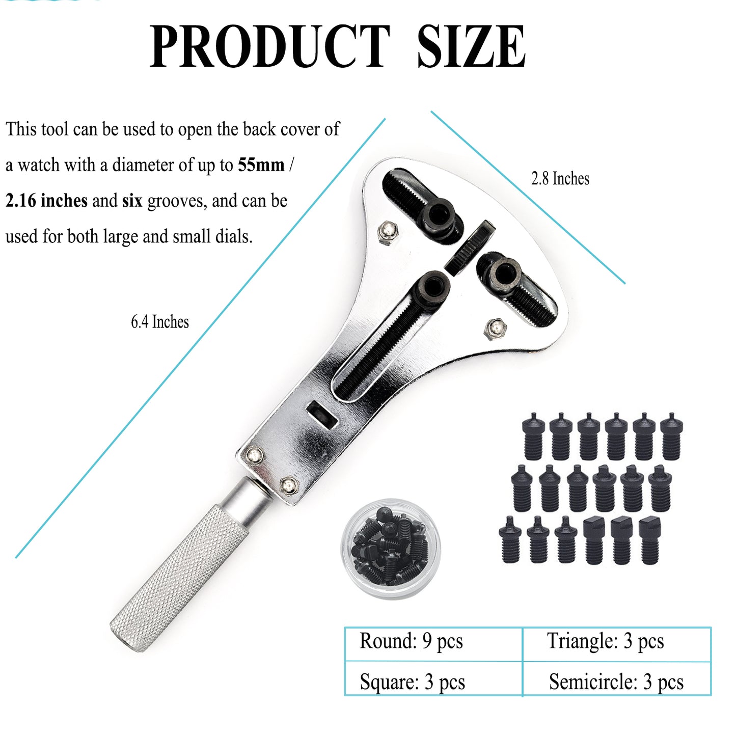TICFROG Watch Battery Replacement Tool Kit, 3 Point Large Wrench for Wristwatch Case Back Open