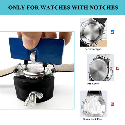 TICFROG Watch Battery Replacement Tool Kit, Watch Wrench Back Remover Tool, Watch Case Opener Set with Watch Back Removal Holder and Antistatic Tweezer, Only for Grooved Watches