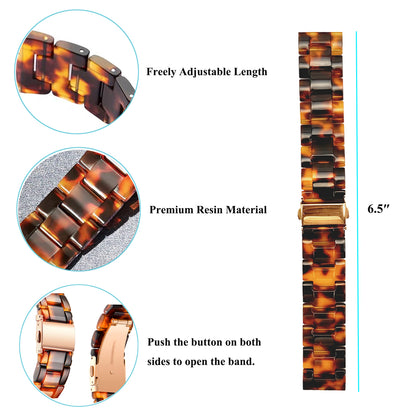 Quick Release Resin Watch Bands With Stainless Steel Buckle and Adjustment Tools for Women Men