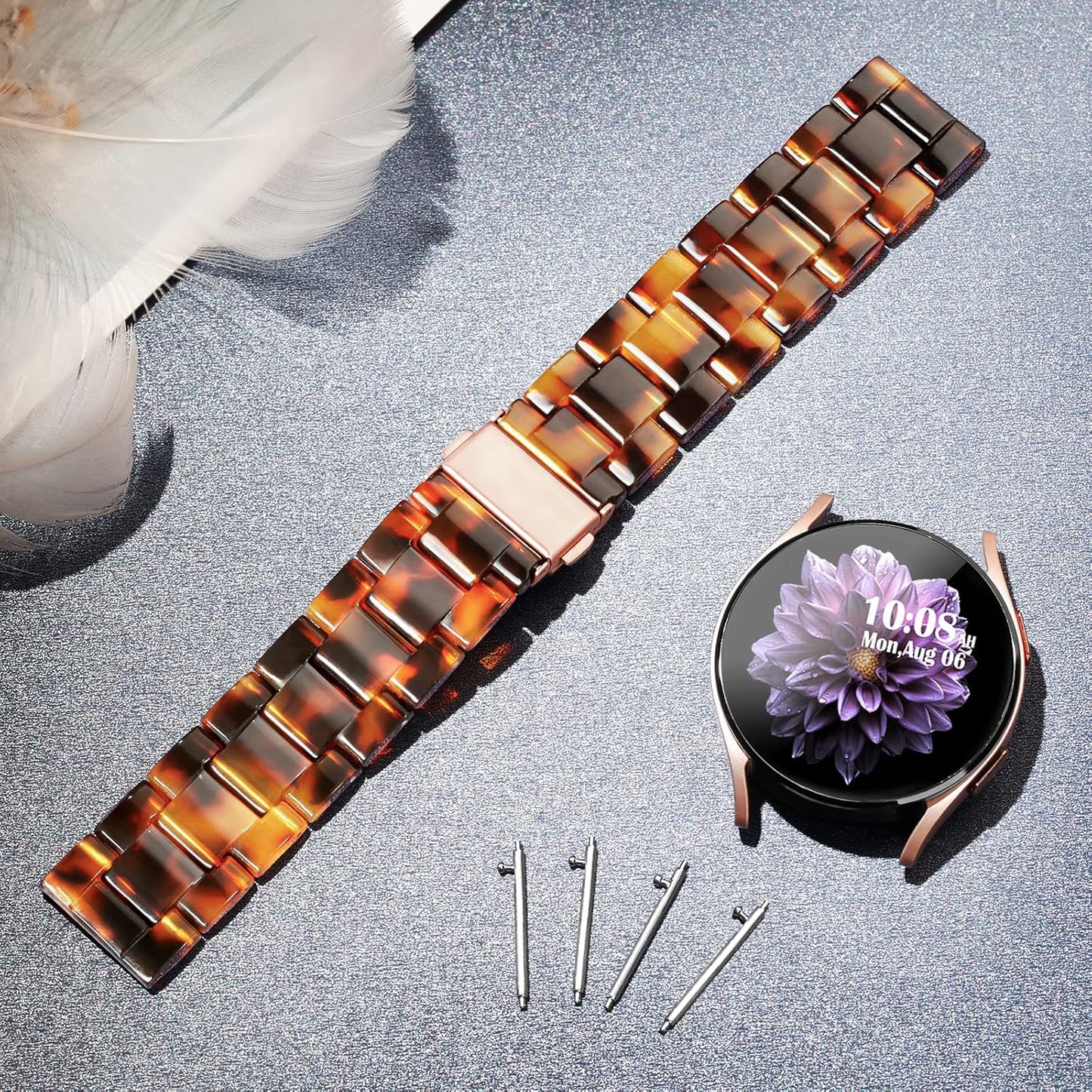Quick Release Resin Watch Bands With Stainless Steel Buckle and Adjustment Tools for Women Men