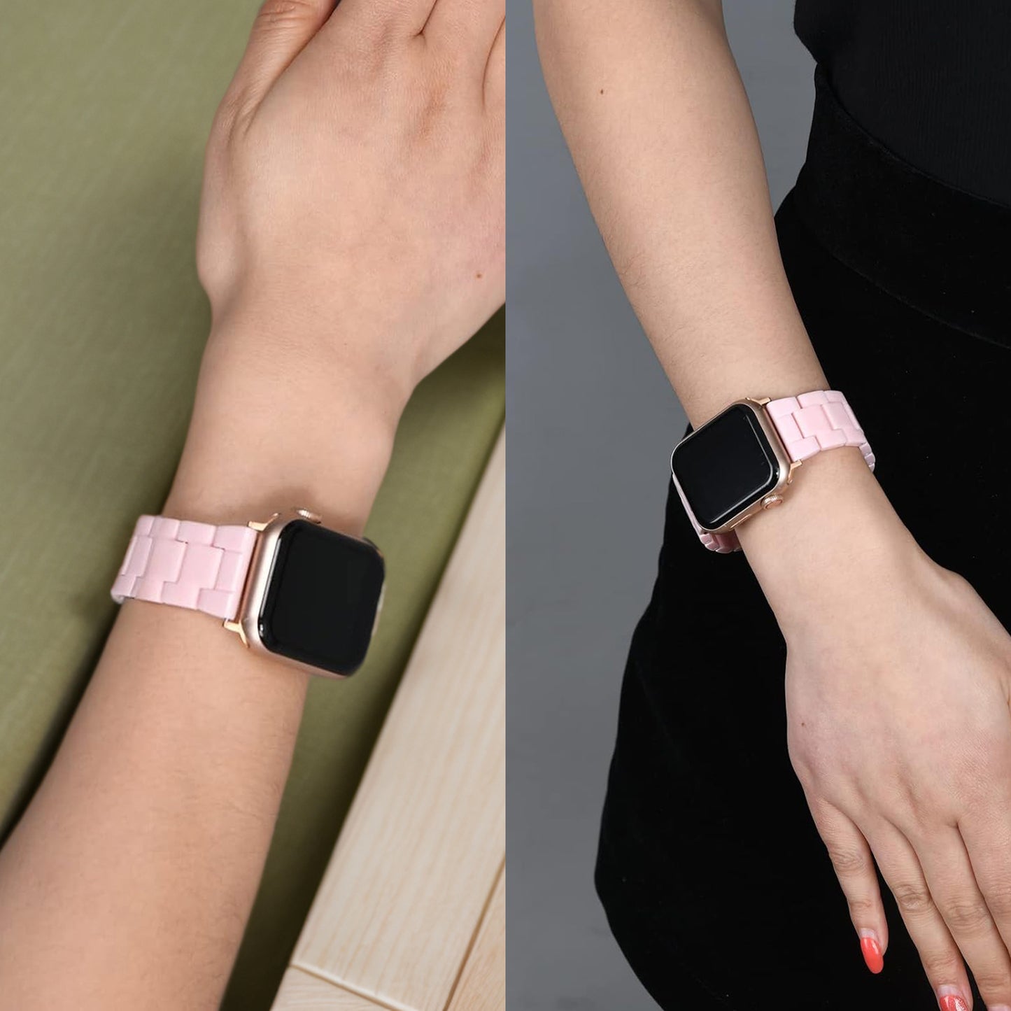 Quick Release Resin Watch Bands With Stainless Steel Buckle and Adjustment Tools for Women Men