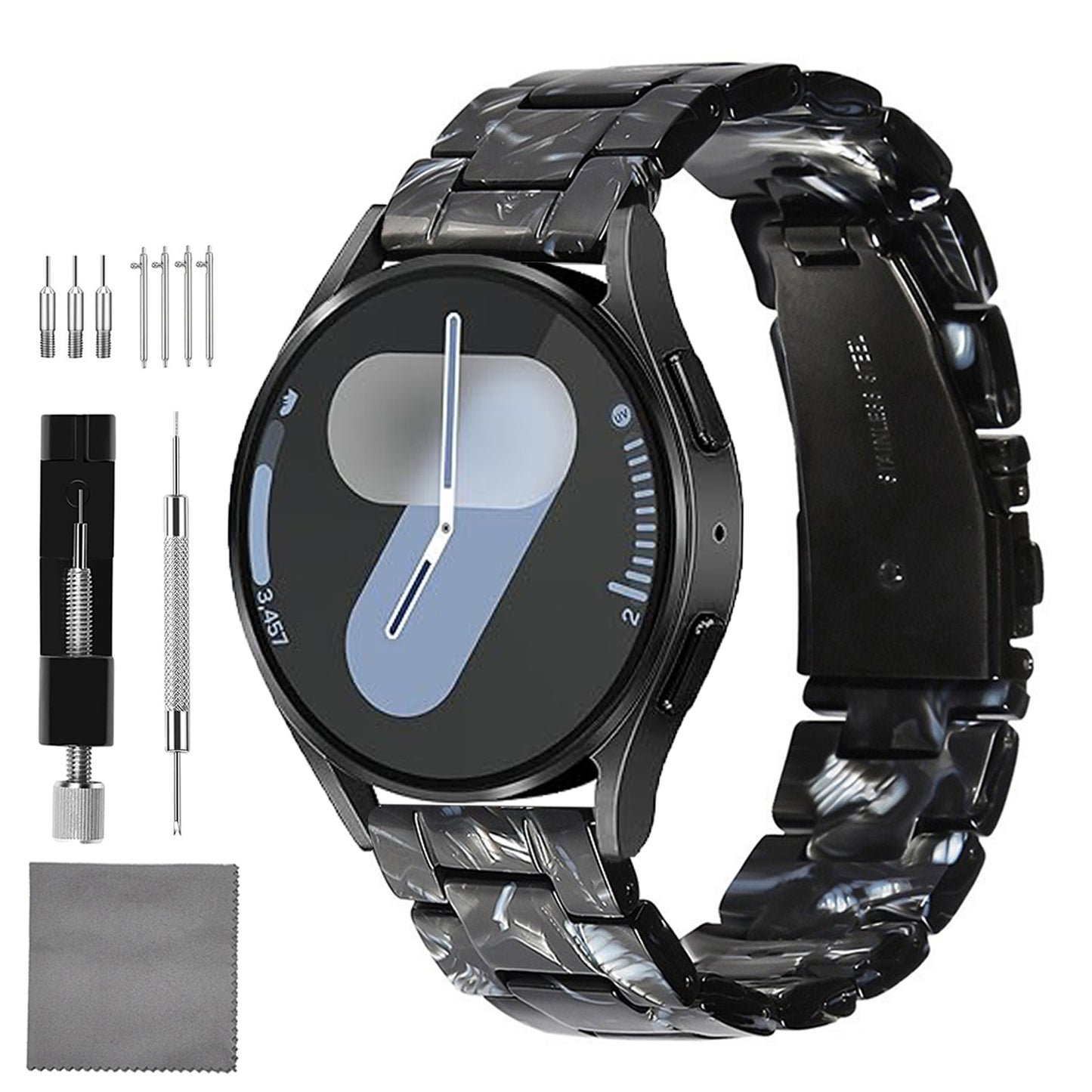 Quick Release Resin Watch Bands With Stainless Steel Buckle and Adjustment Tools for Women Men