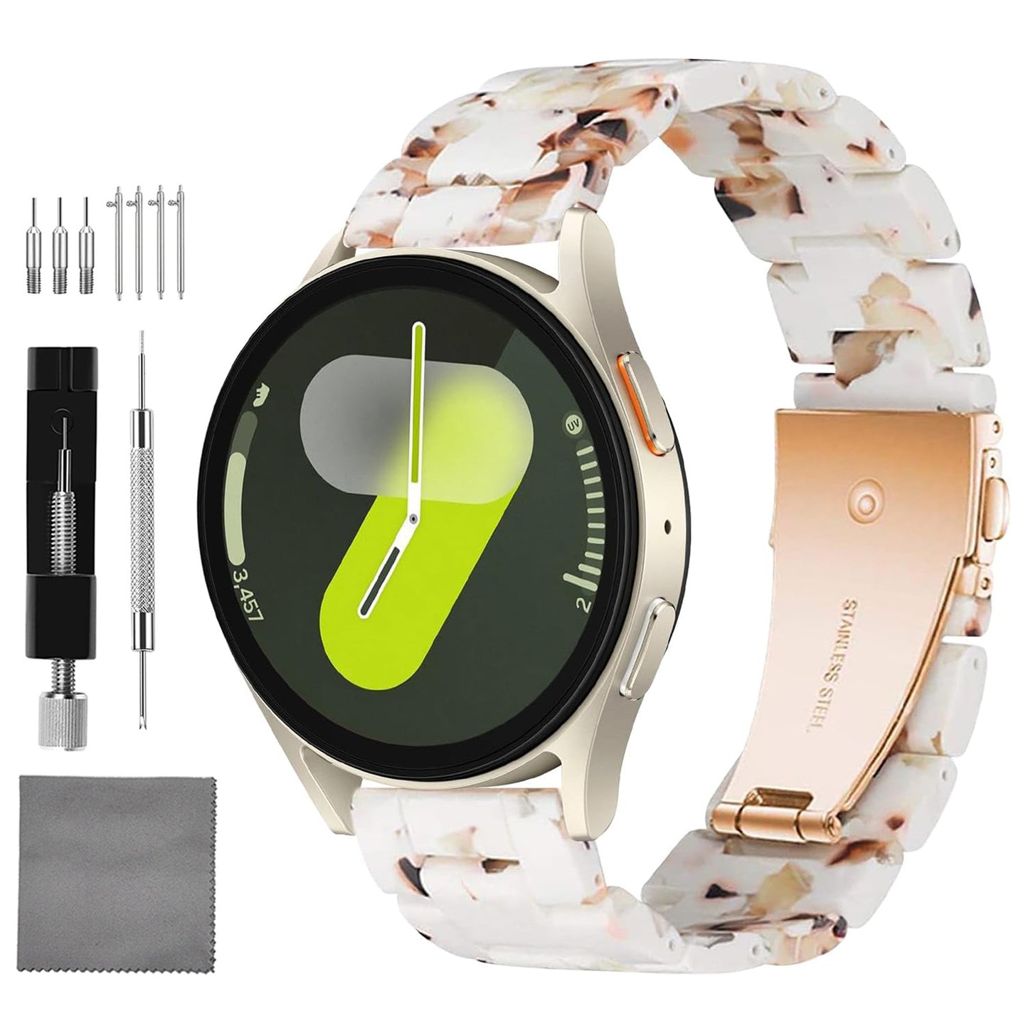 Quick Release Resin Watch Bands With Stainless Steel Buckle and Adjustment Tools for Women Men