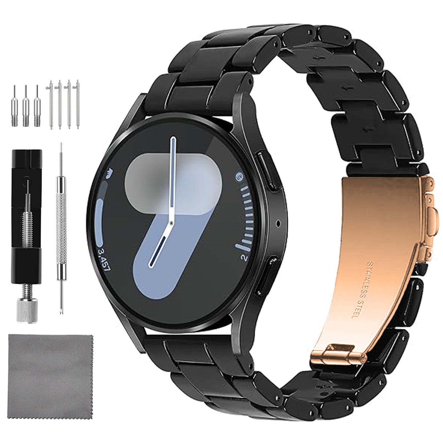 Quick Release Resin Watch Bands With Stainless Steel Buckle and Adjustment Tools for Women Men