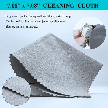 Watch Press Tool, Watch Crystal Press, Set Back Case Closer, Metal Watch Back Case Press, Watch Battery Replacement Tool with Watch Cleaning Cloth and 12 Dies for Round&Square Watch Dials