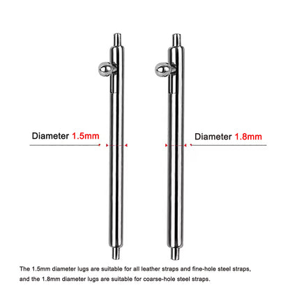 [TICFROG] 5 piece 1.8mm watch band spring bar watch belt spring bar processing Easy to install with one touch Quick release spring bar (watch pin)-Selection of width 18mm, 20mm, 22mm or 24mm (diameter 1.8mm)